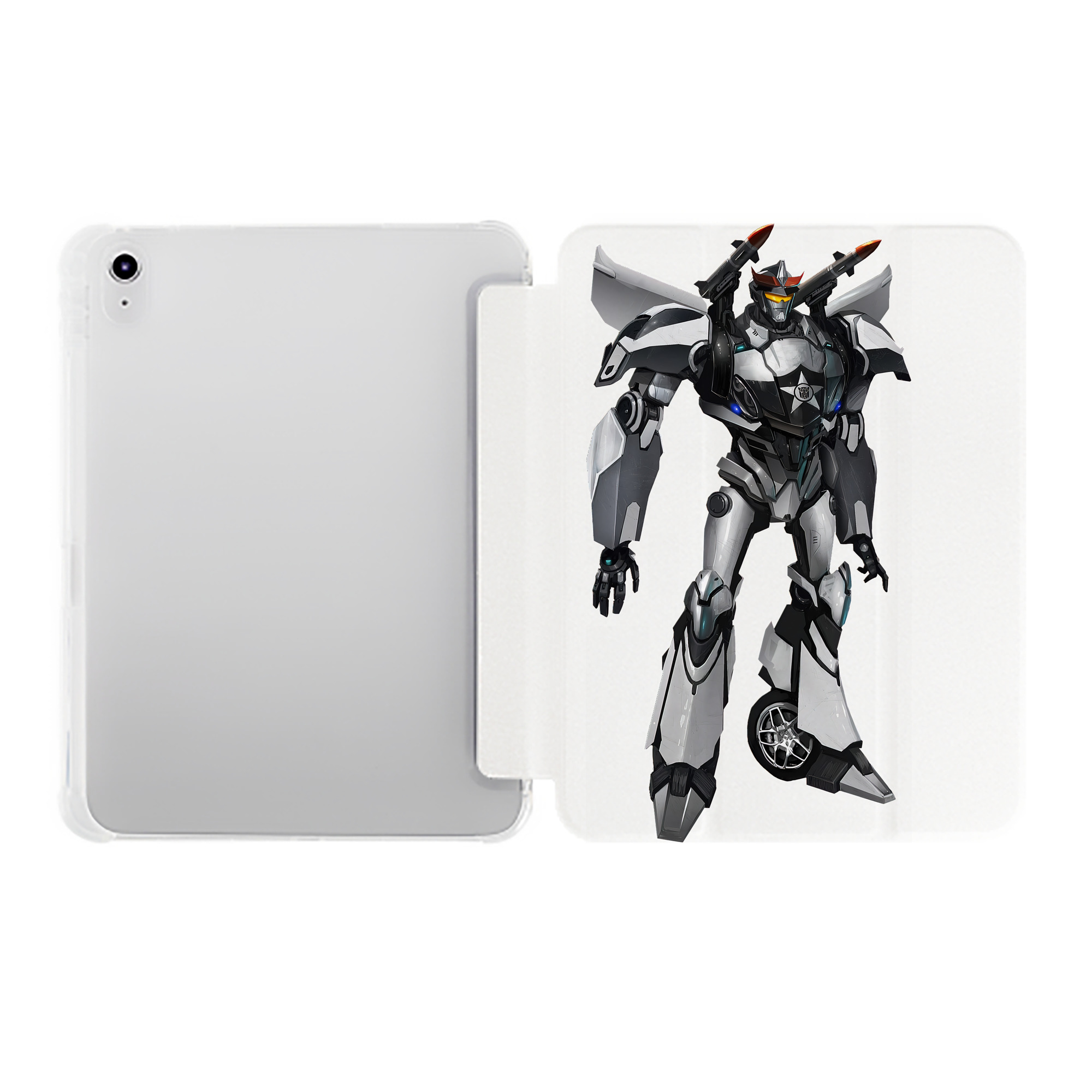 （画像用） Transformers トランスフォーマー IPad ケース ペン収納付き 三つ折りスタンド PUレザー×シリコン 対応機種9.5/10.5/10.9インチ